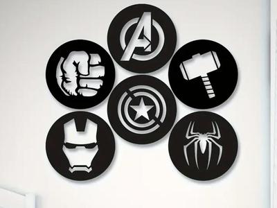 Marvel Avengers Logo Set 2D wall art 