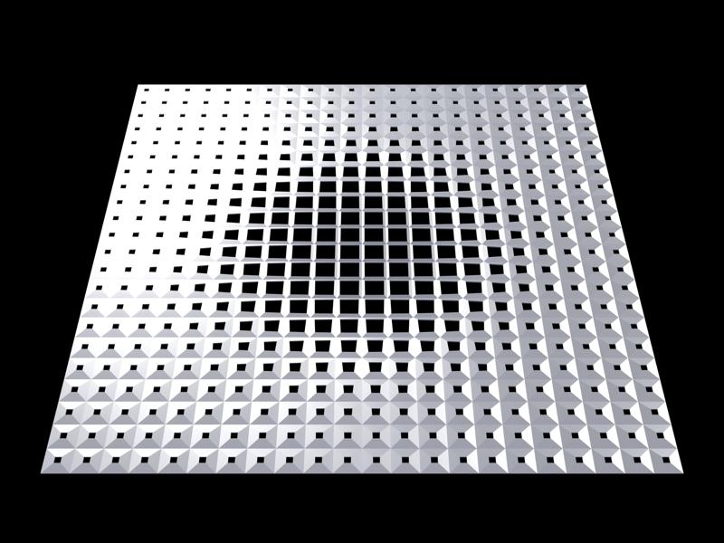 Perforated panel with parametric pattern 25O26