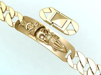 Chain bracelets - Cuban bracelet - Skull bracelets - 3D print model