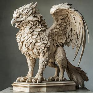 Marble Griffin Statue 3D Model - HD Version