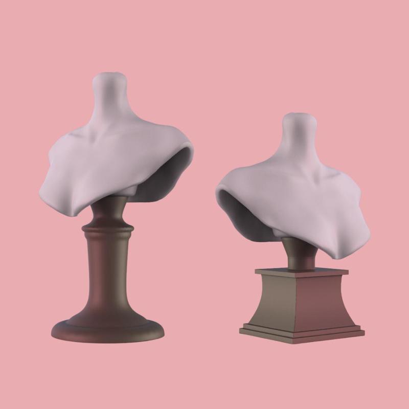 BJD Girl Bust Doll + 2 Base Options