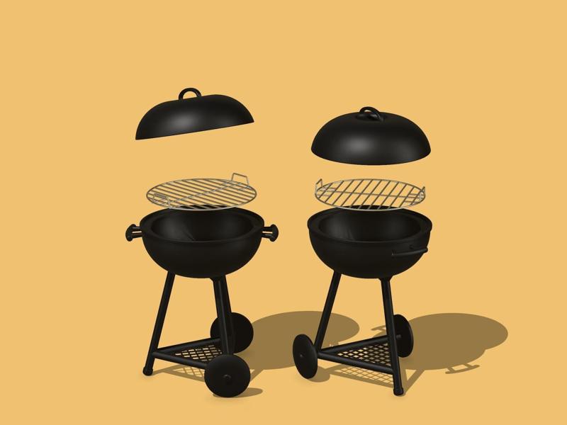 Minia Charcoal Grill 1/12 scale for Doll Funiture, Doll House