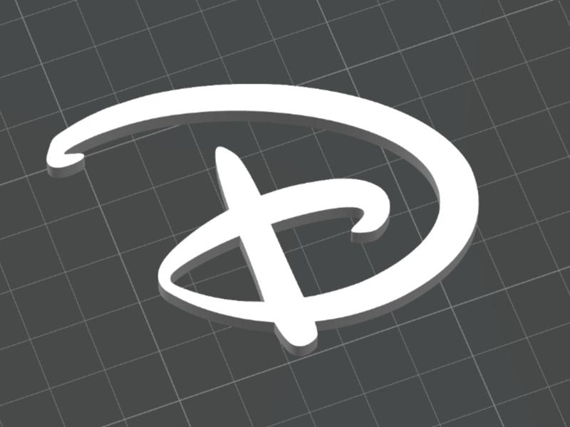 Walt Disney "D" Letter Logo - 3D Printed