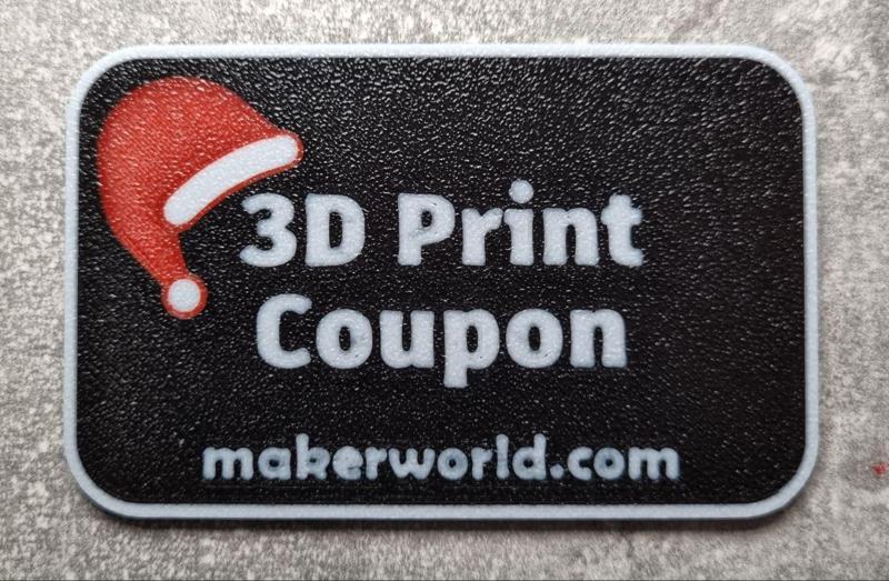 3d print coupon christmas credit card size
