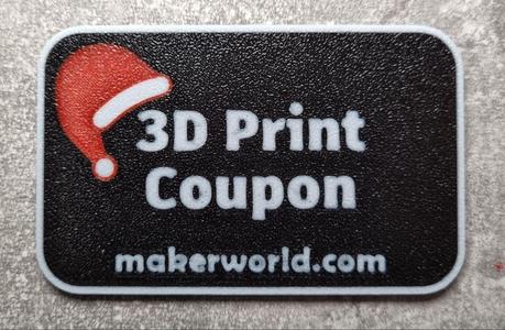 3d print coupon christmas credit card size
