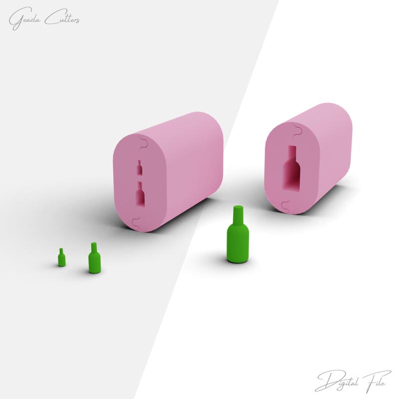 Alcohol bottle Bead Roller For Polymer Clay, Beer Shape Bead Making Tool, Polymer Clay Tool, 3 Sizes Included, Digital STL File, No: 716