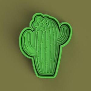 cortante + estampa de cactus con flor / cactus with flower cutter + stamp