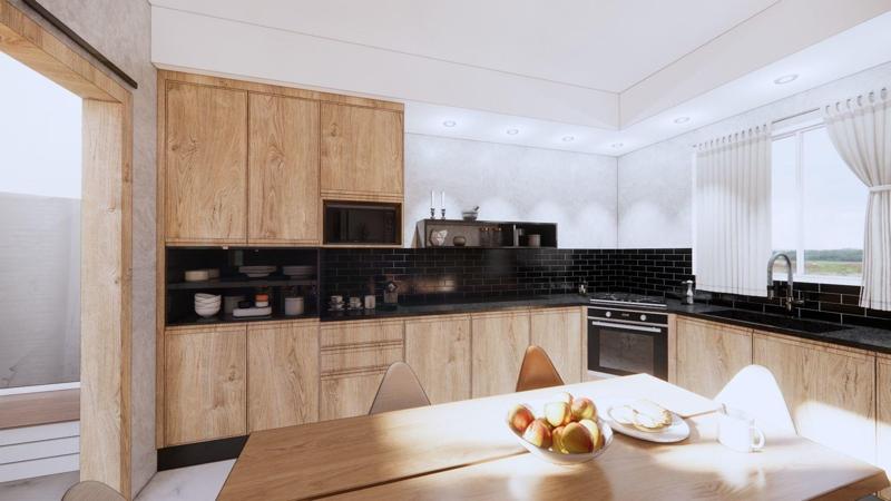 small wooden kitchen 3D model 3D model