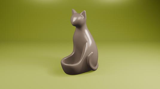 Cat Candle Holder STL – Minimalist 3D Printable Cat-Shaped Candle Stand for Home Decor