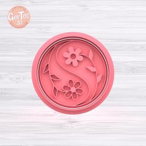YIN Y YANG FLOWERS Cutter with Stamp / Cookie Cutter yinyang
