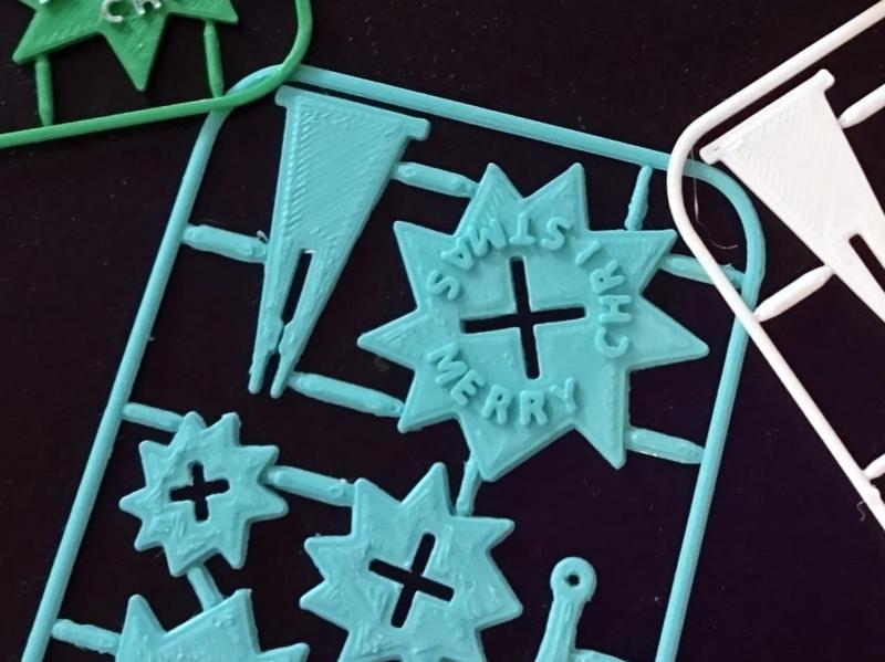 75% Scale Snap Fit Evergreen Tree Christmas Ornament on Card