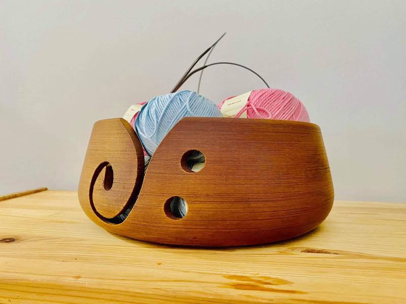 Wooden Yarn Bowl Holder Bowls for Knitting Crochet Yarn Winder Knitting Accessories and Supplies Large Size Gifts for Women