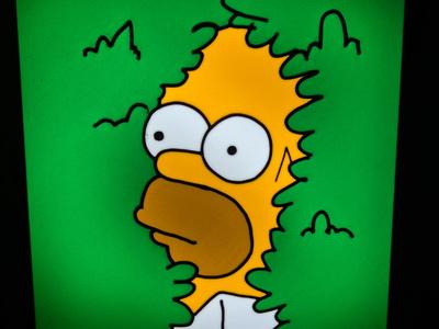 Homer in a bush Lightbox