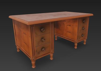 Miniature Diorama Antique Wooden Writing Desk