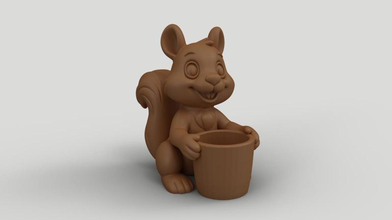 Cute Squirrel Planter - Pen Holder