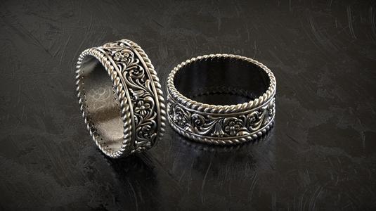 HANDCRAFTED  FLORAL FILIGREE  ORNAMENT BAND - GOLD
