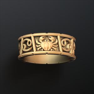 Horoscope Cancer Ring v2 3D print model