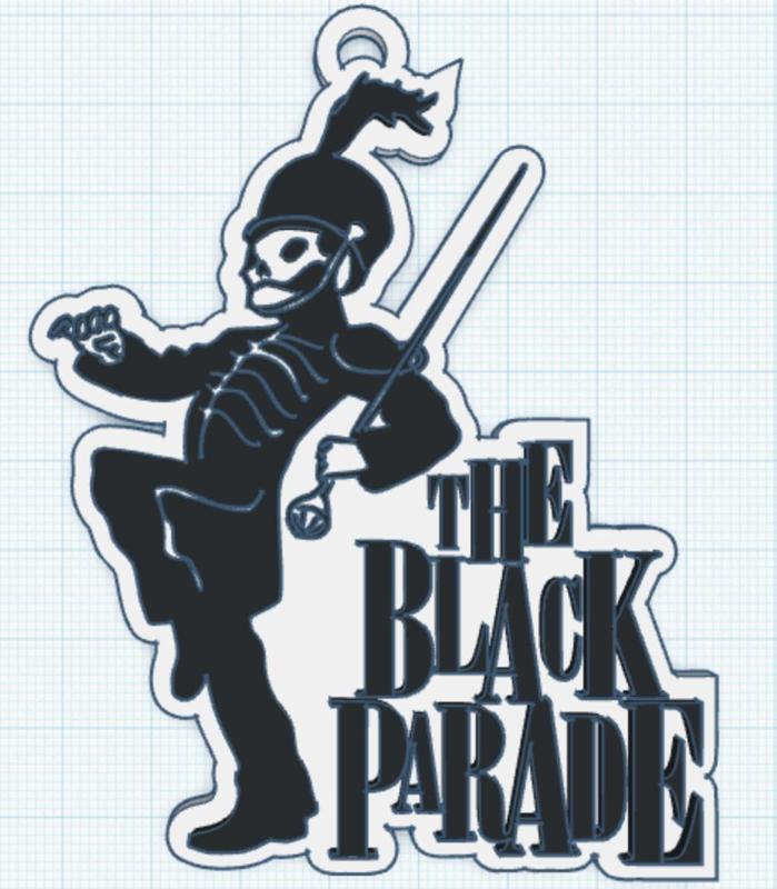 The Black Parade logo Fridge Magnet, Keychain, multicolor Wall Art