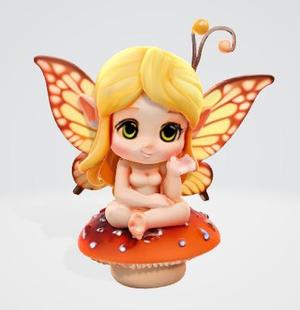 Chibi Fairy on Mushroom #1