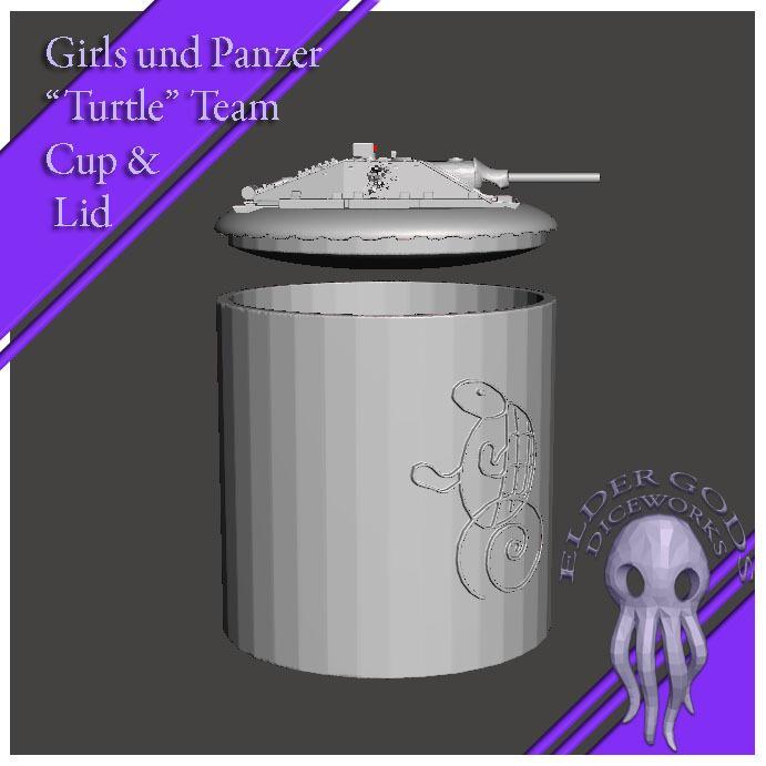 GIRLS UND PANZER "TURTLE" TANK LOGO CUP AND LID