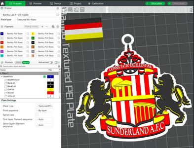 Premier League Sunderland keychan badge printable and renderable