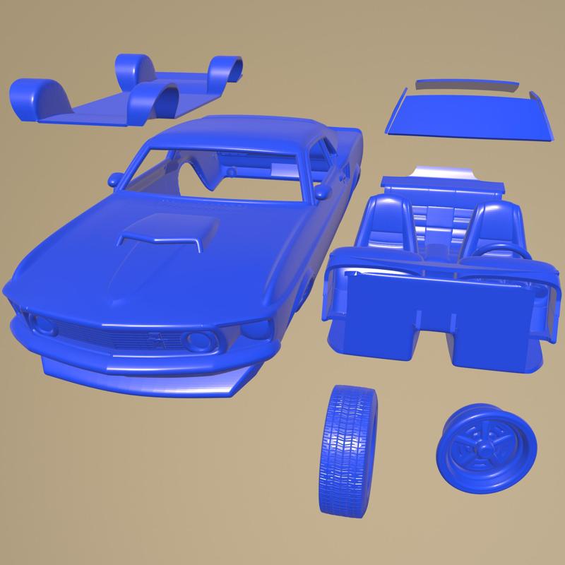Ford Mustang BOSS 429 1969 PRINTABLE CAR IN SEPARATE PARTS