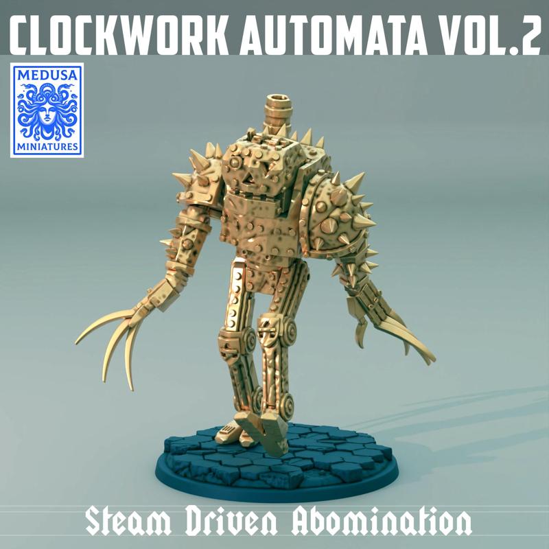 Steam Driven Abomination STL - Spiked Clockwork Monster Miniature (Automata Vol. 2)
