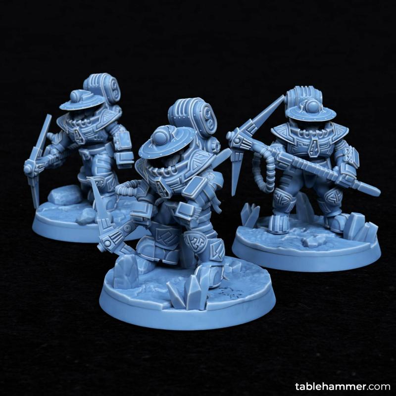 Minig crew (Space dwarf miners with pickaxes)
