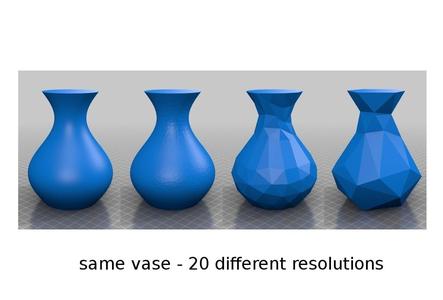 same vase - 20 different resolutions