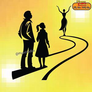 Walking street wall art,svg, STL file