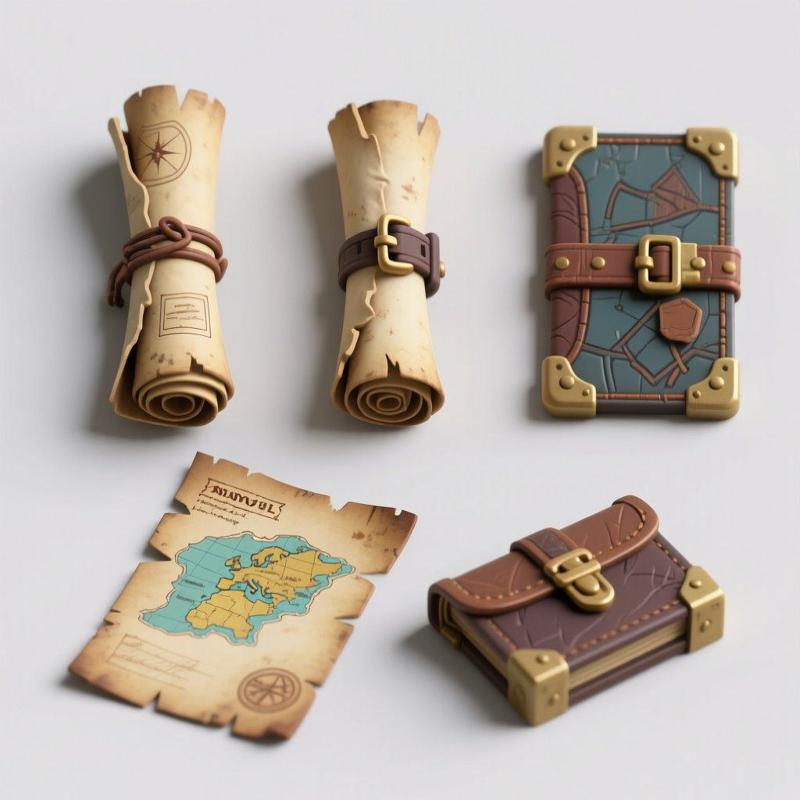 Fantasy Scrolls & Books - Miniature Set - BuildWorlds