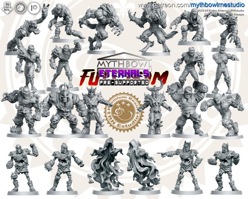 Eternals Team 20 miniatures Fantasy Football 32mm PRE-SUPPORTED