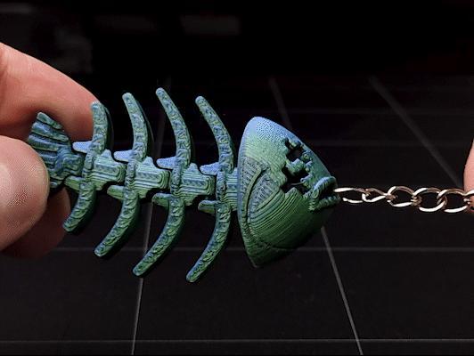 Flexi Flounder Bone Keychain