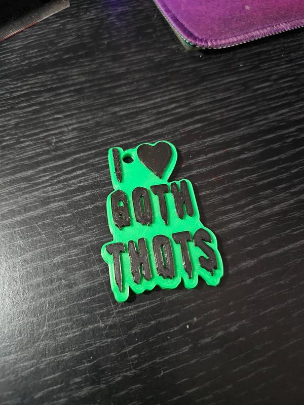 I Heart Goth Thots Keychain