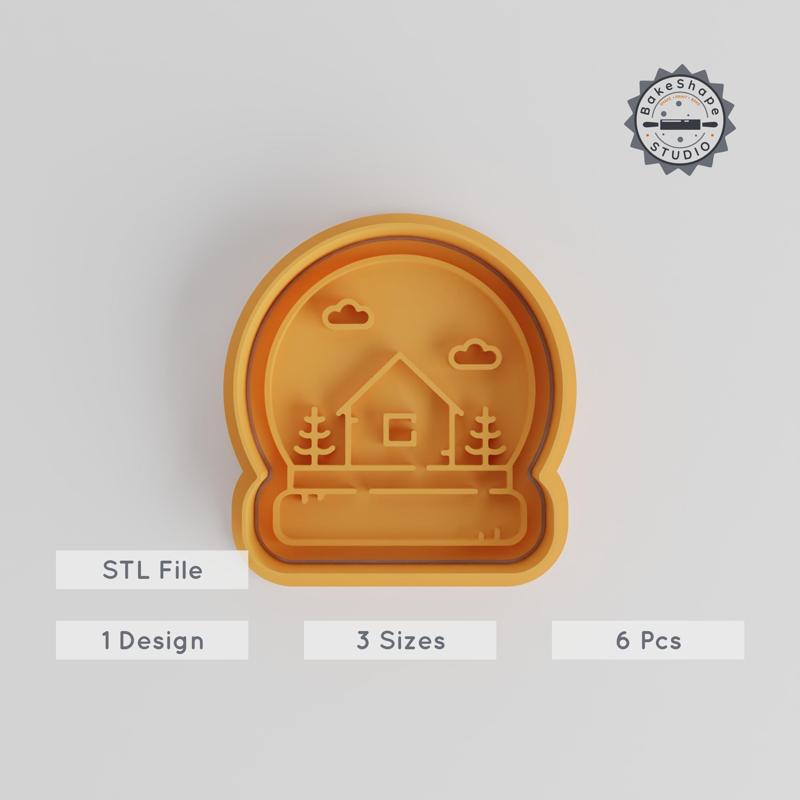 Christmas Ball Shape Cutter & Stamp Set, Festive Bauble Cookie & Fondant Molds, Winter Decoration, 6-Piece Bundle, Sizes S/M/L PRODUCT_4233