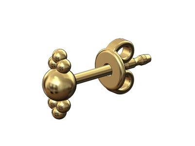 Bead crowns stud earring 3D print model