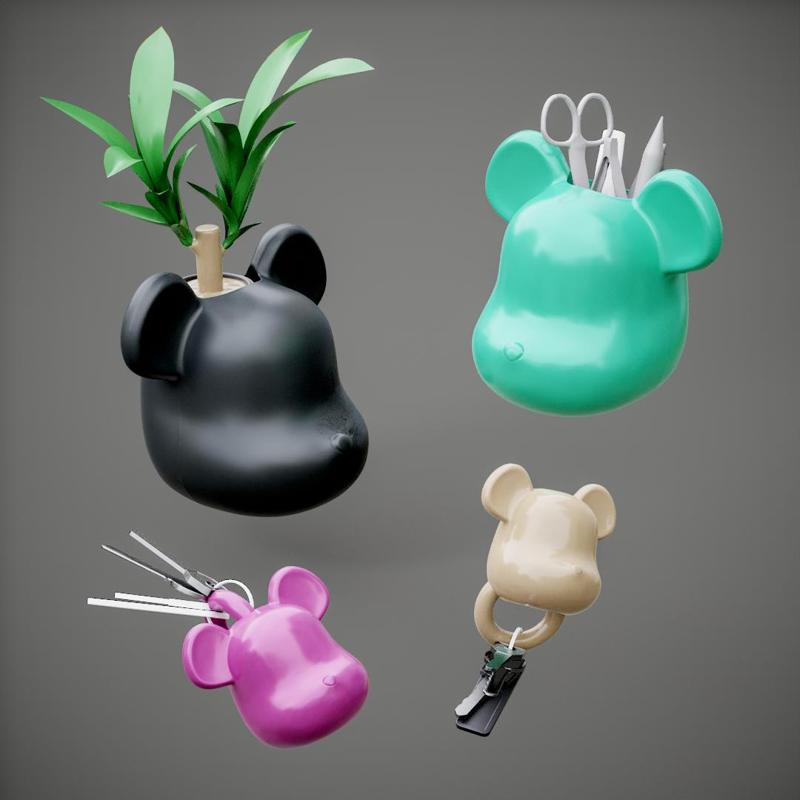 Bearbrick head pack Bearbrick head Pen, pot and key ring pack 3 x 1 Bearbrick head Pen, pot and key ring pack 3 x 1