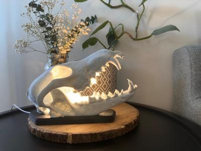 Coyote Skull Lamp