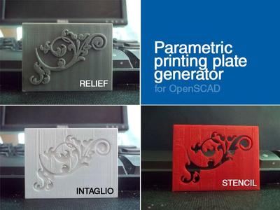 Parametric printing plate generator for OpenSCAD