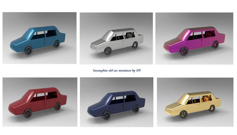 Incomplete old car miniature
