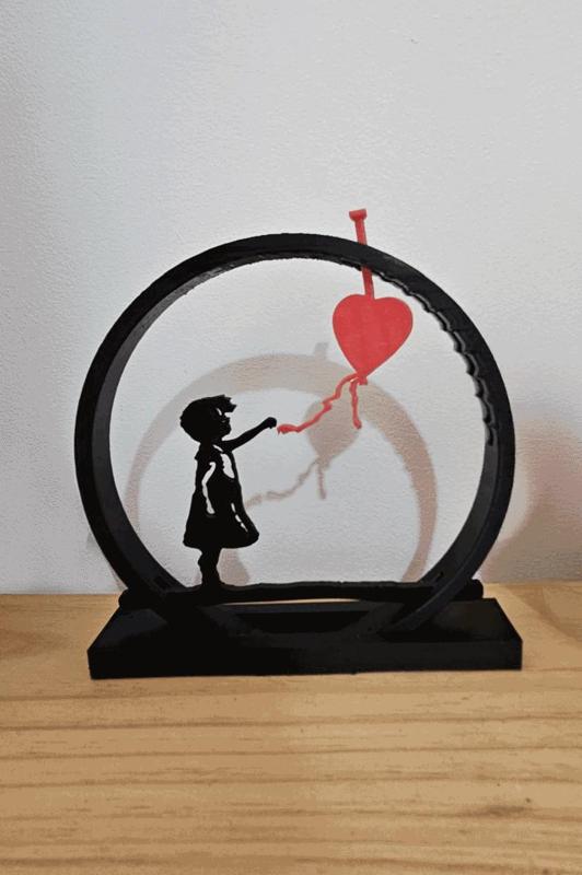 Banksy - Girl and Balloon - movable 3D Frame