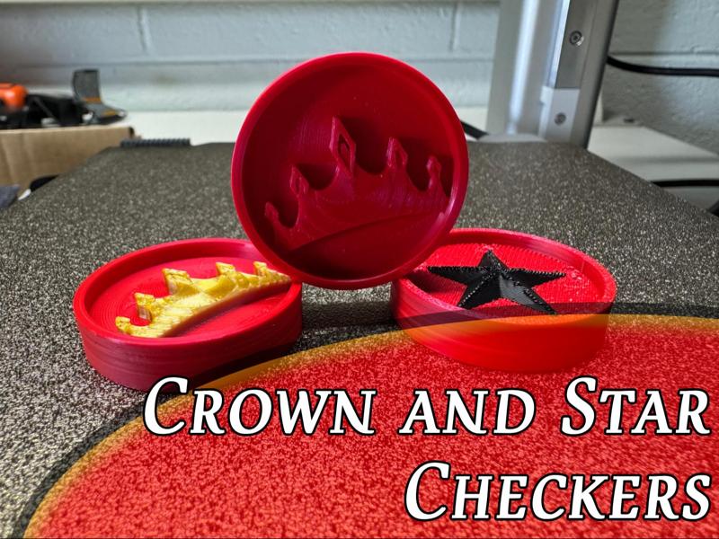 Custom Checkers – Star & Crown Flip Design