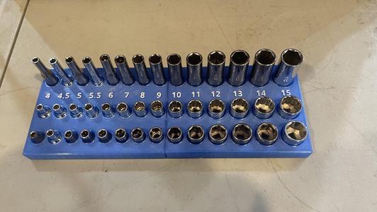 Socket trays: Universal 1/4" Drive Metric