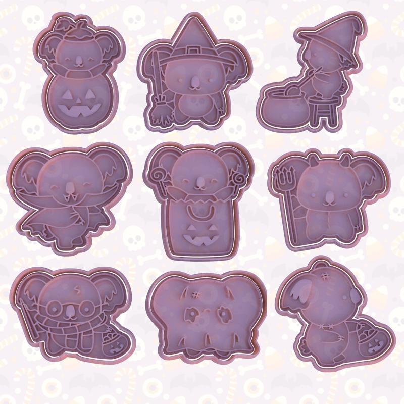 Halloween Koalas cookie cutter set of 9