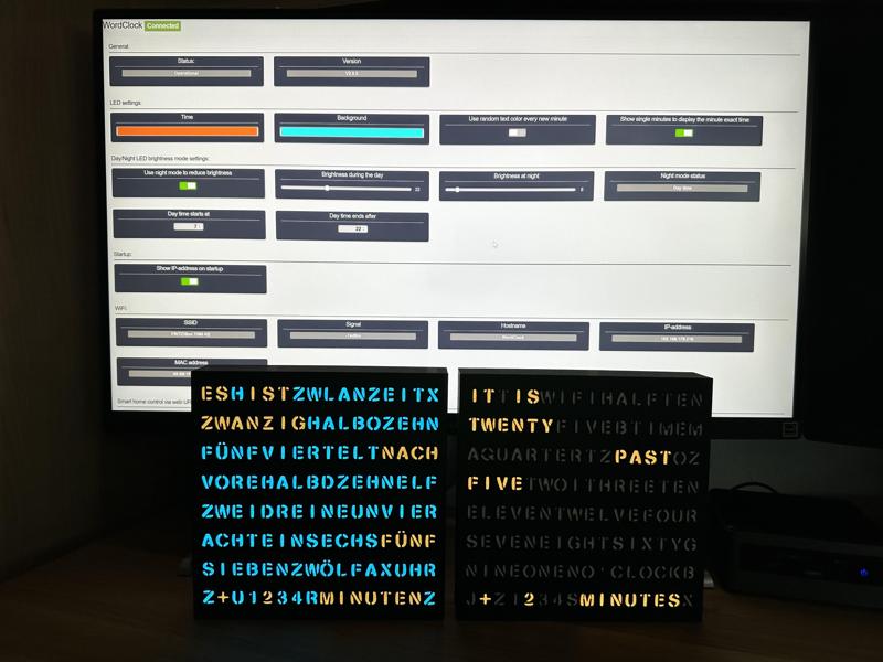 WordClock 16x8 LED matrix (2023-V1)