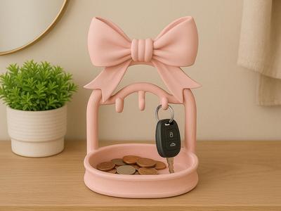 Coquette Bow EntryWay Key Holder Catchall Tray