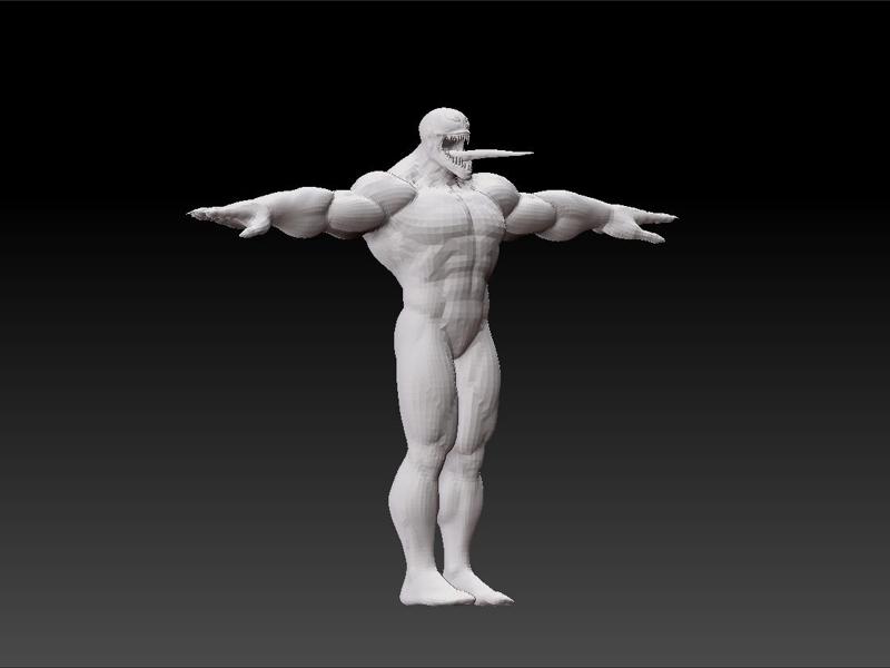 Venom lowpoly for game - red venom - marvel characters