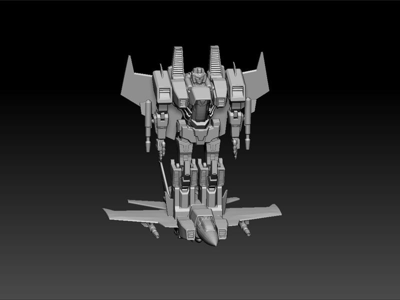 future robot - heavy metal skywarp aka cyclonus - low poly robot jet