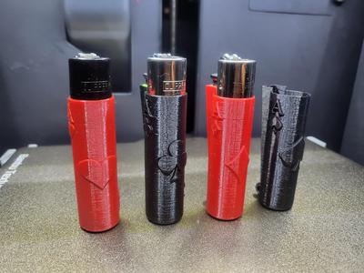 Clipper lighter case/keychain - 4 aces