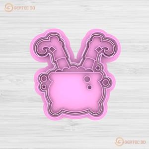 HALLOWEEN WITCHES BOILER Cutter + Stamp / Cookie Cutter